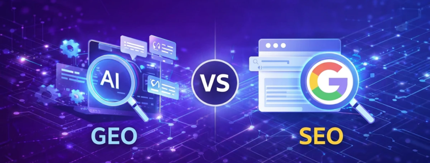 illustrazione confronto seo e geo